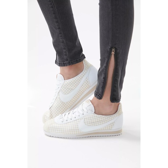 Nike Shoes - Nike Cortez Gingham Casual Sneakers Women's Size 8.5 White Beige